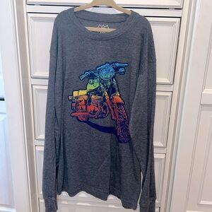 BOYS SZ M ( 10-12) WES AND WILLY LONG SLEEVE MOTORCYCLE SHIRT